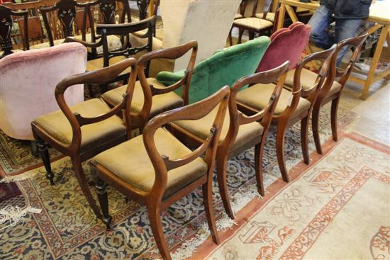 Set of six George IV rosewood dining chairs